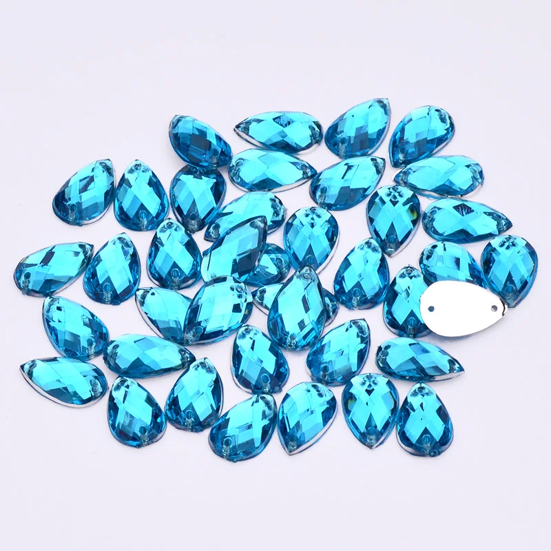 JUNAO 8x13mm 13x18mm Light Purple Crystal Sew On Acrylic Rhinestones Flat Back Stones Drop Strass Sewing for DIY Clothes | Дом и сад