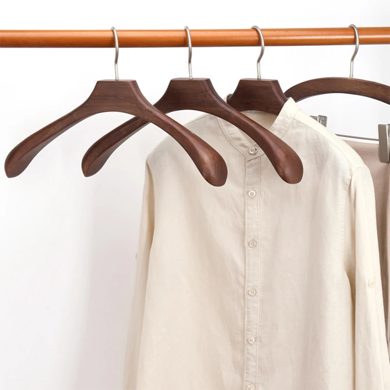 

Luxury Wooden Clothes Coat Hangers Adults Ancient Garment Suit Hanger Rack Closet Organizer Wardrobe With Wide Shoulder