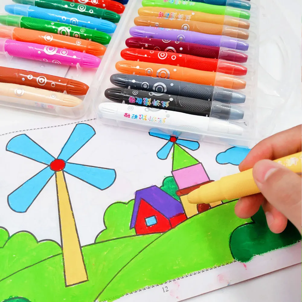 1 шт. Водорастворимая цветная палочка вращающийся карандаш Студенческая кисть