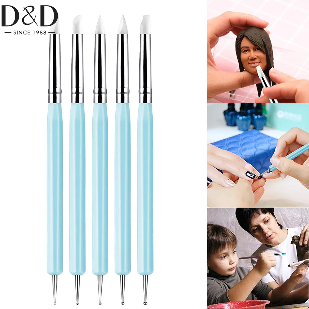 

5Pcs Clay Sculpting Tool Modeling Dotting Tool& Pottery Craft Pen use for DIY Handicraft Shaping Carving Tools