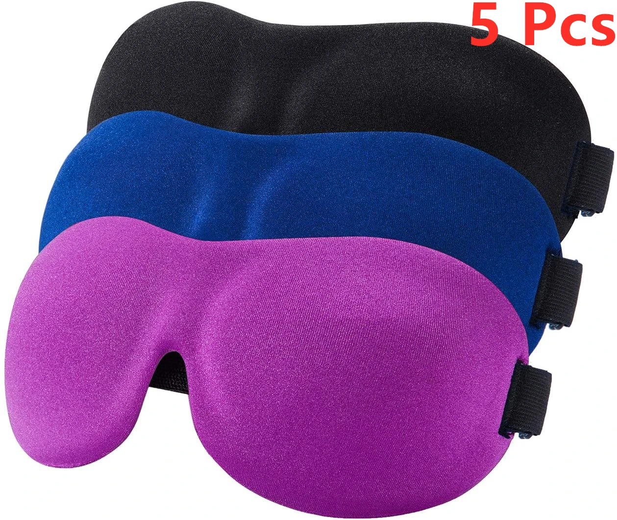 

5 Pcs Sleep Mask,100% Blackout Eye Mask for Sleeping,Comfortable & Soft Night Blindfold for Women Men,Eye Shades for Travel