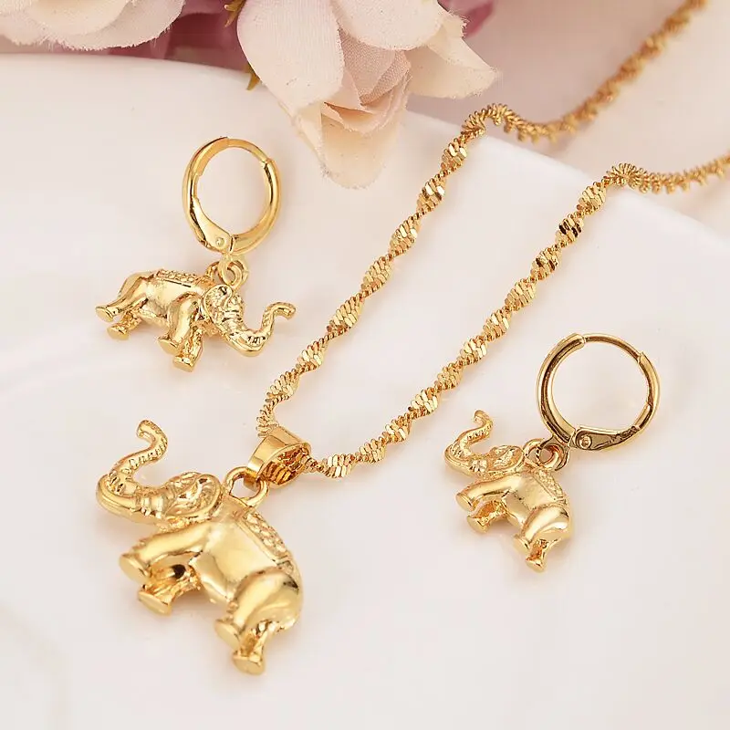 

Bangrui elephant Jewelry sets Classical Necklaces Earrings Set Gold Color & Brass,Arab/Africa Wedding Bride's Dowry gift