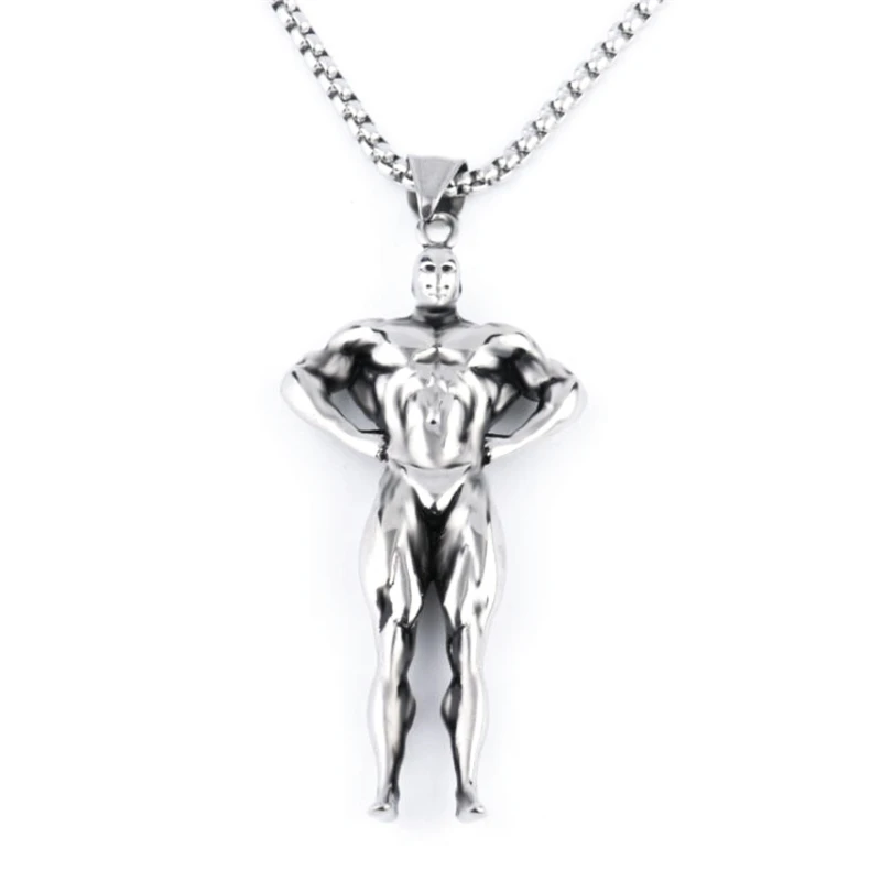 

Hot Selling Hip Hop Muscular Necklace Europe And America Exaggeration Fashion Man Pendant Gift