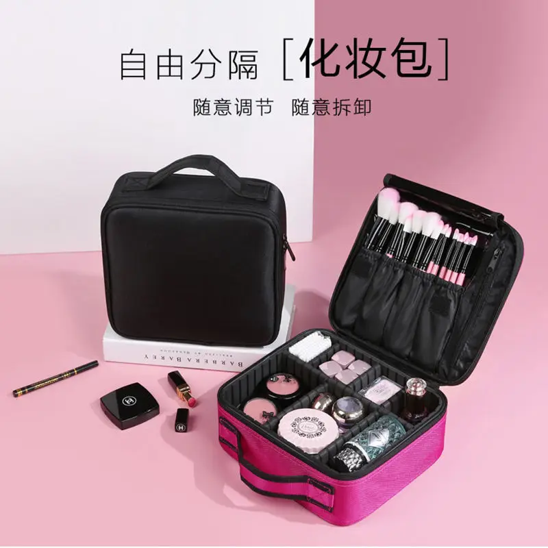 

High Quality Makeup Case Brand Travel Cosmetic Bag For Women's Portable Beauticia Female Make Up Storage Box Nail Tool Suitcases