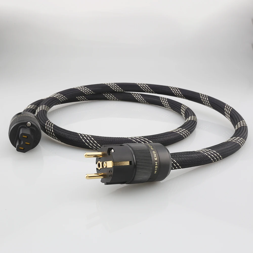 

High Quality Audiocrast P101+DW30 HI-End Audio Grade OFC Copper Schuko Power Cord Cable EU Stardard European Power Cord
