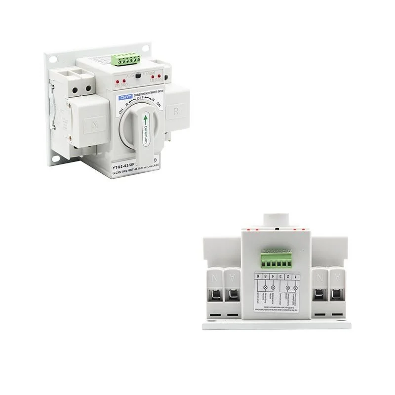 Dual Power Automatic Transfer Switch 2P AC 110V 230V 63A YTQ2-63 CB Class ATS Change Over Electrical Tools | Обустройство дома
