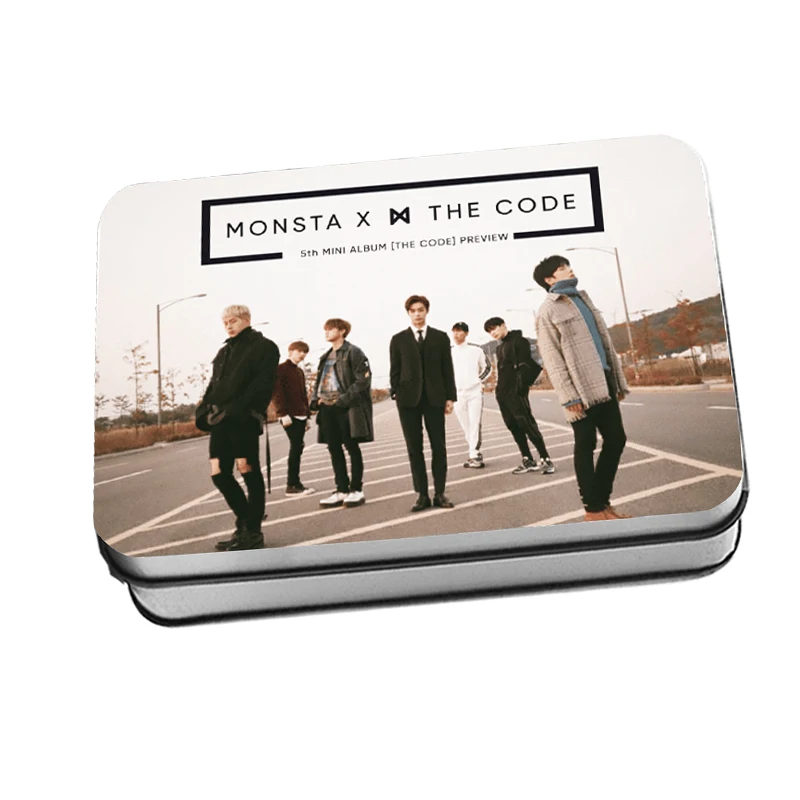 Kpop MONSTA X пятого мини-альбом &ltкод&gt Polaroid Photo Lomo Card K-POP Fans Gifts металлическая коробка 40