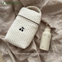 coziness mummy bag multifunctional baby stroller portable bag cotton cool black cherry print diaper water cup bags new arrival