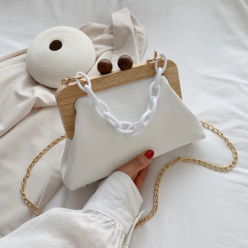 Сумка на цепочке с крокодиловым узором Новинка 2020 года Высококачественная