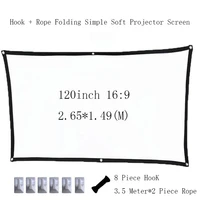 thinyou portable simple soft screen 120 inch 169 high definition projection screen home office projection curtain white