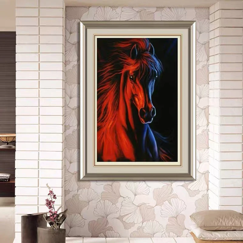 

Diamond Painting horse Animal 5D DYI Background decoration of living room, dining room and bedroom embroidery paintings