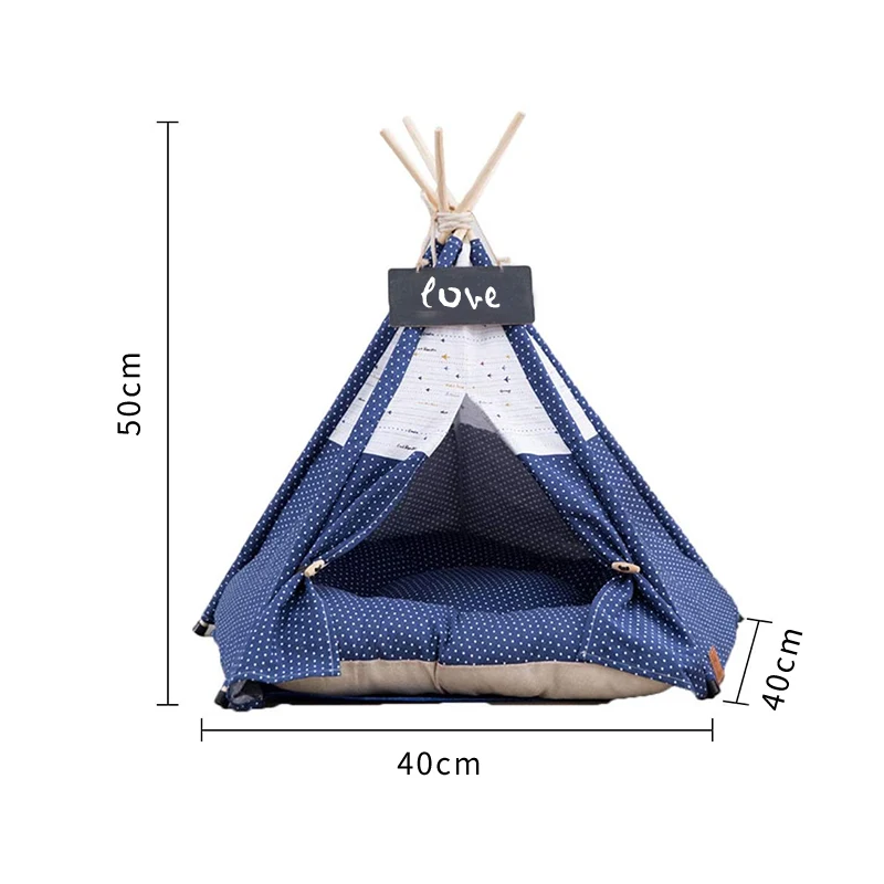 

Luxury Pet Supplies Indoor Teepee Tent Cat Bed With Sofa With Cushion And Blackboard