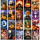 5D алмазная живопись, мультфильм, тыква, сделай сам, круглая квадратная Алмазная вышивка, Набор для вышивки крестиком, Хэллоуин, украшение для дома, детский подарок