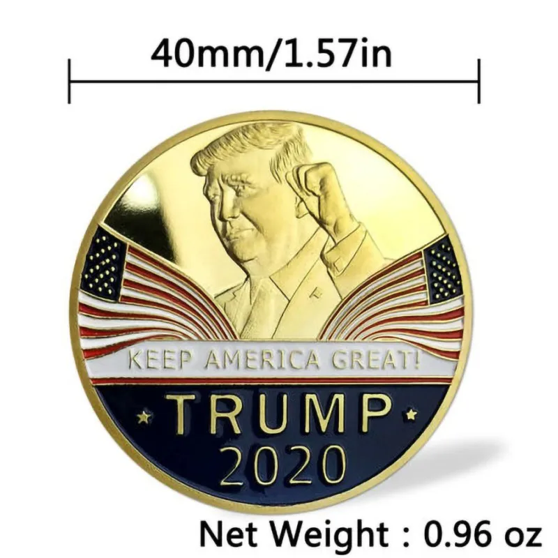 Президент США Дональд Трамп держать Америку великую монета с изображением орла памятные