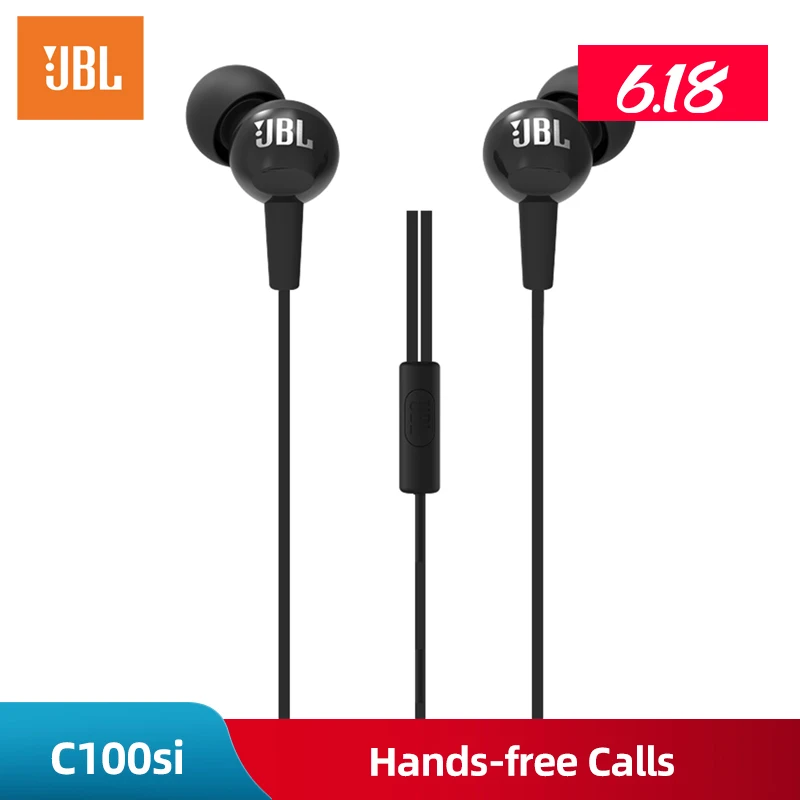Проводные наушники-вкладыши JBL C100SI 3 5 мм стереогарнитура для музыки динамические