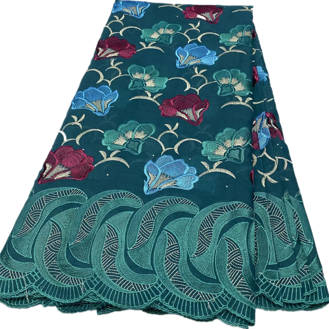 

African Chiffon Lace Fabric 2021 High Quality Nigerian Swiss Voile Lace In Switzerland Embroidery French Cotton Fabric 5 Yards