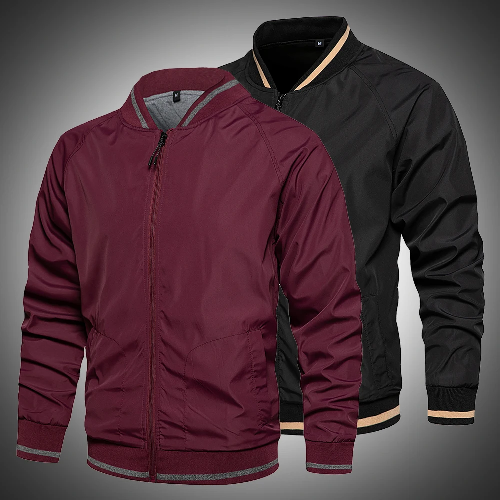 

Casual Men Bomber Jacket Spring Autumn Outerwear Zipper Coat 2021 New Men Windbreaker Jackets Breathable Thin Male Outfits