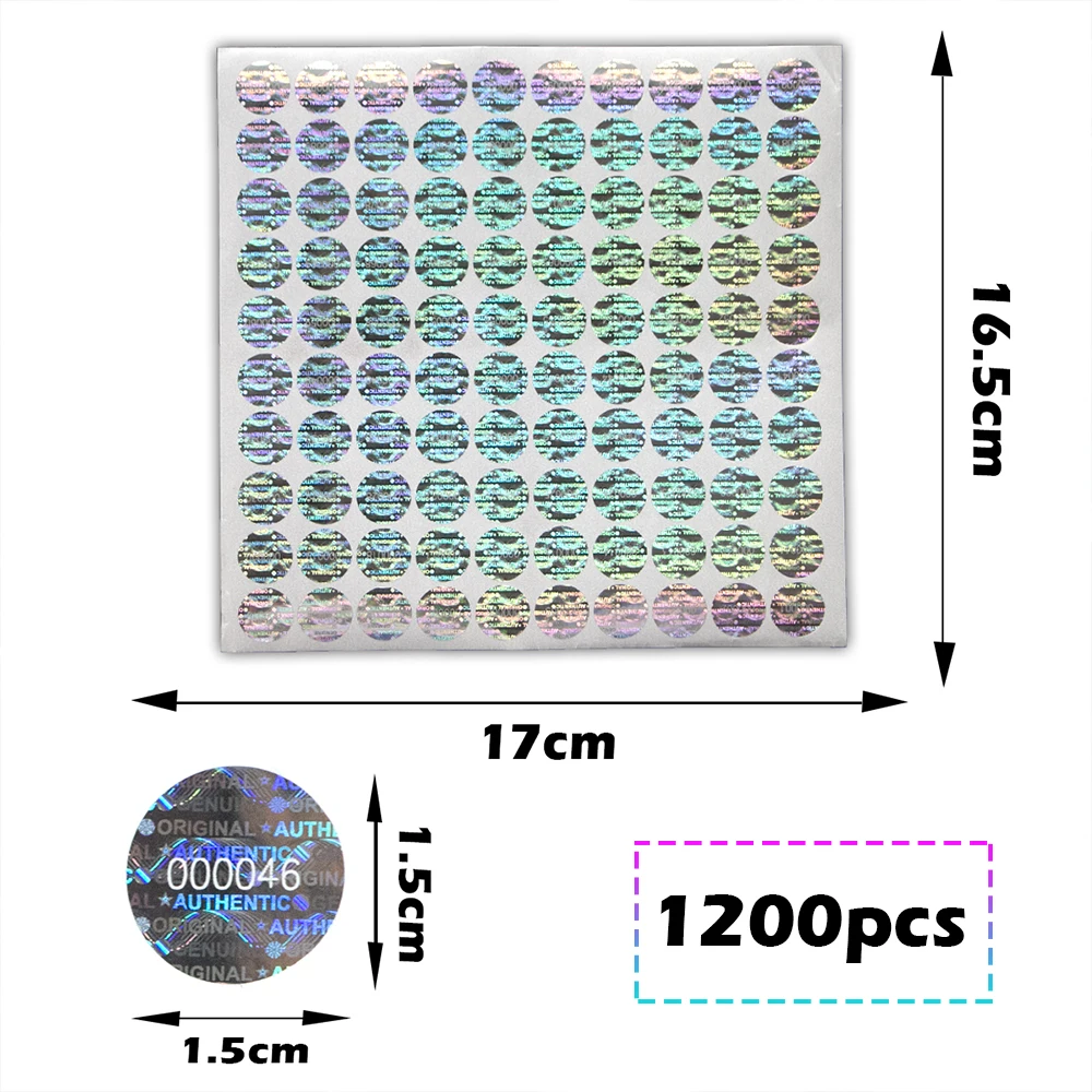 

Голографические наклейки с серийным номером 1.5 см