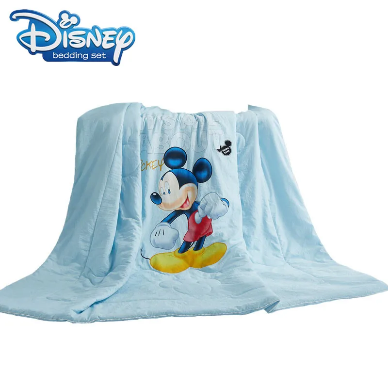 

Летнее одеяло Disney, домашний текстиль с голубым принтом Микки Мауса, покрывало для мальчиков, детей, взрослых