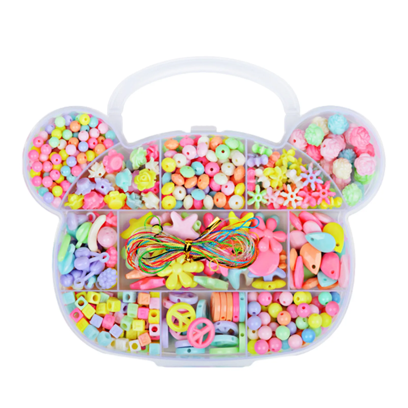 

Kids DIY Beads Set Acrylic Spacer Charms Beads For Jewelry Making DIY Children's Bracelet Necklace Jewelry Toys Box Findings