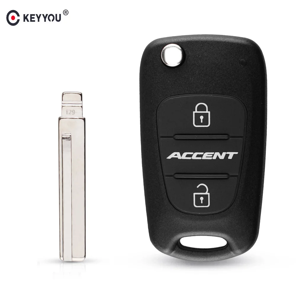 KEYYOU Флип складной пульт дистанционного ключа чехол 3 кнопки подходит для hyundai Accent Автозапуск Fob крышка автосигнализации корпус