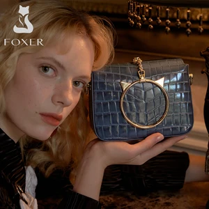 foxer fashion lady mini handbag evening party purse vintage brand women split leather shoulder crossbody bags girls clutch bags free global shipping