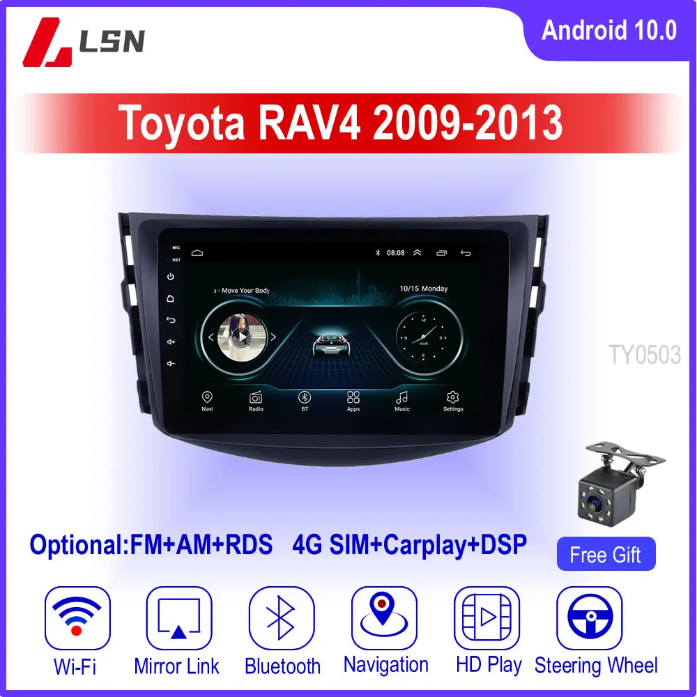 9 &quotAndroid 10 для Toyota RAV4 2009 2010 2011 2012 2013 мультимедийный видео GPS навигатор
