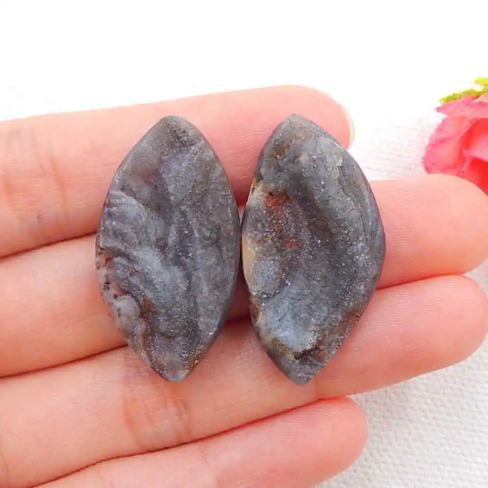 Серьги Nugget с бразильским Агатом и кристаллом полудрагоценные камни ювелирные