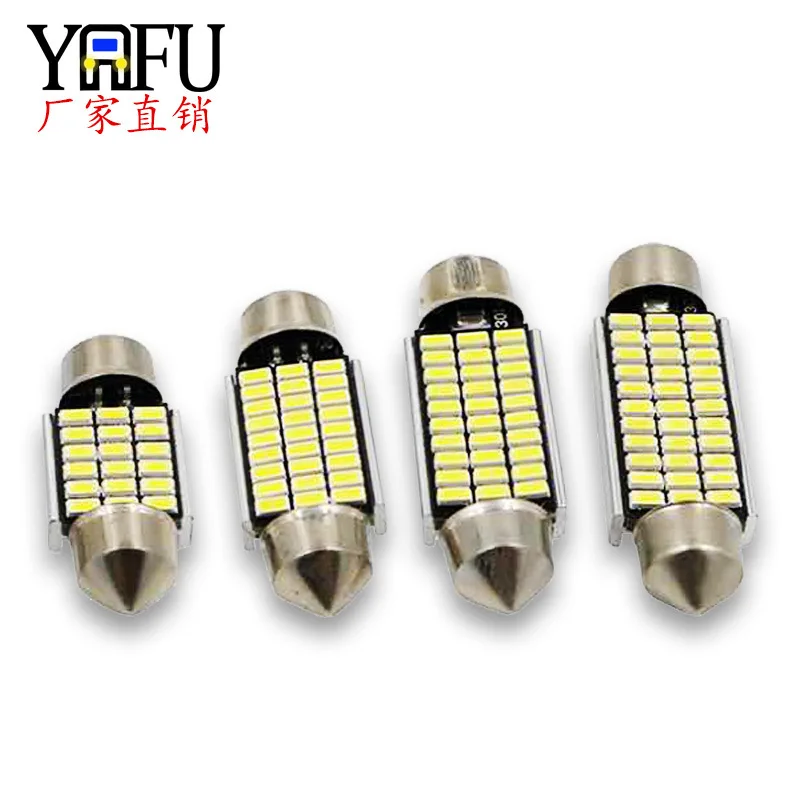 

Double pointed led reading lamp 31 36 39 41mm 3014 18smd indoor lamp electrodeless decoding 27 lamp car light interior