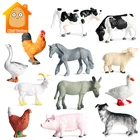 Игрушечная мини-модель птицы, тигра, цыпленка из ПВХ, 12 шт.