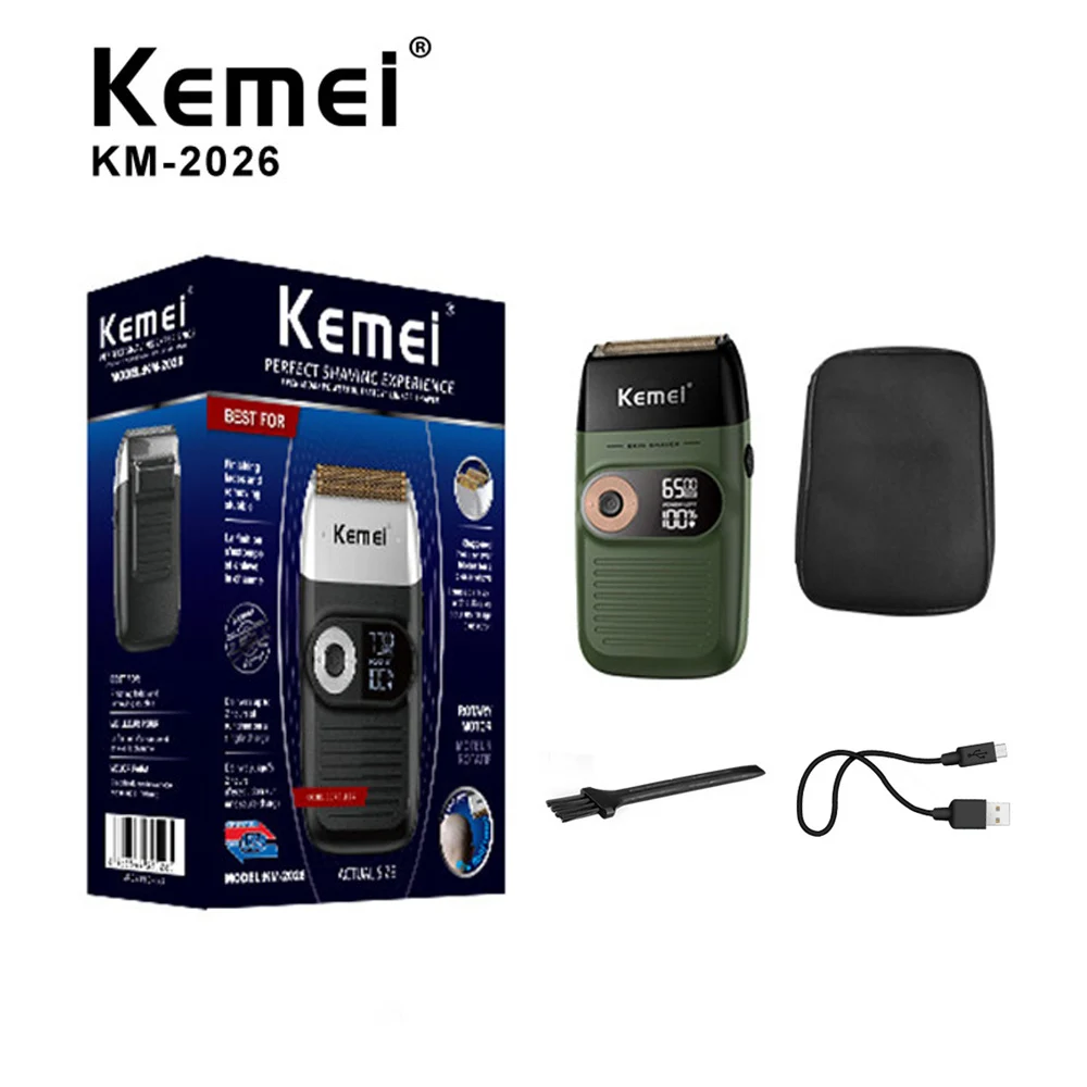 Kemei электробритва USB Перезаряжаемые электрическая машинка для стрижки бороды и