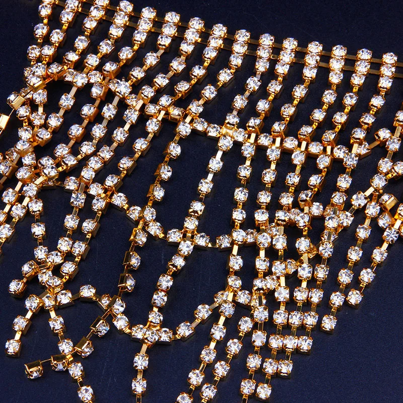 

Stonefans Sexy Tassel Crystal Body Harness Bra accessories for Women Rhinestone Body Chain Underwear Jewelry Bra and Thong Set