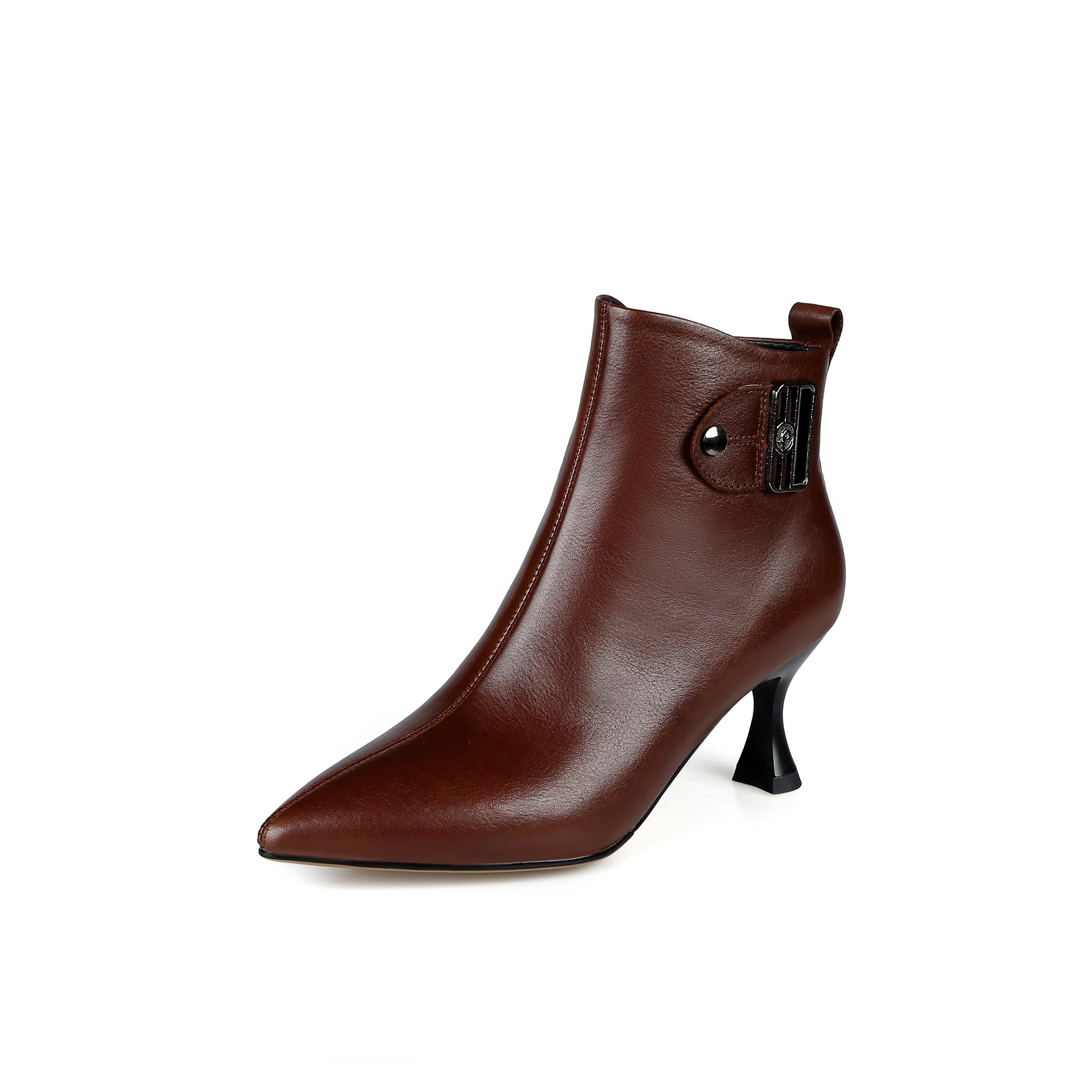 

Kmeioo New Hot Style Fashion Women Boots pointed toe Thin heel genuine leather simple style Ankle Boots Spring/autumn 7cm