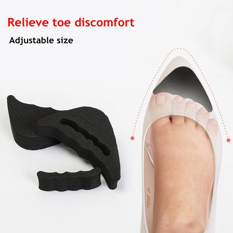 1pair Women High Heel Toe Plug Insert Shoe Big Shoes Toe Front Filler Cushion Pain Relief Protector Adjustment Shoe Accessories
