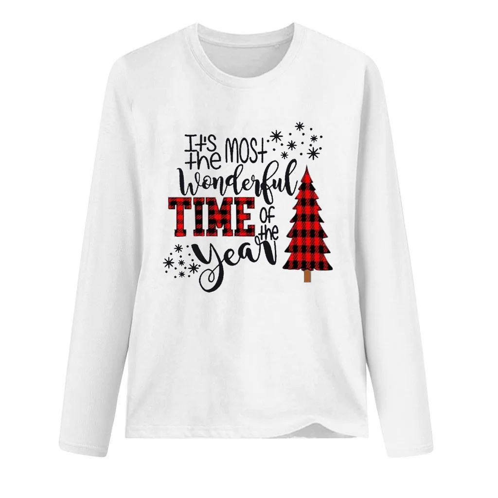 Футболки размера плюс для женщин и девочек с круглым вырезом длинными рукавами