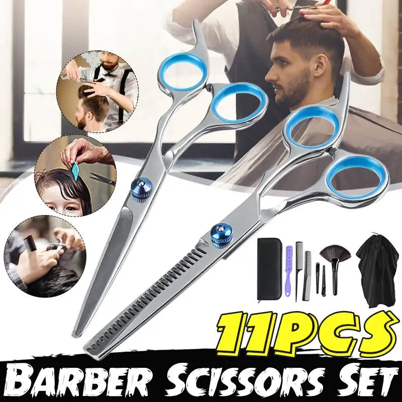 

11PCS/set Professional Hairdressing Scissors Hair Thinning Shears Set Hair Cutting Scissors Shears Scissor Saloon Barber Tool