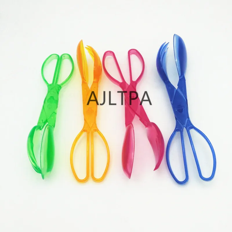 

120pcs/lot Kitchen Tongs Colorful Food Clamp Toaster Tongs Creative Scissor Type Cake Bread Salad Clip Kitchen Tools CT0365