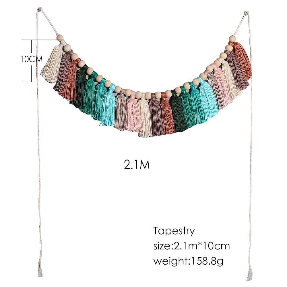 Гобелен с радужной кисточкой хлопковая нить ручной работы макраме настенный