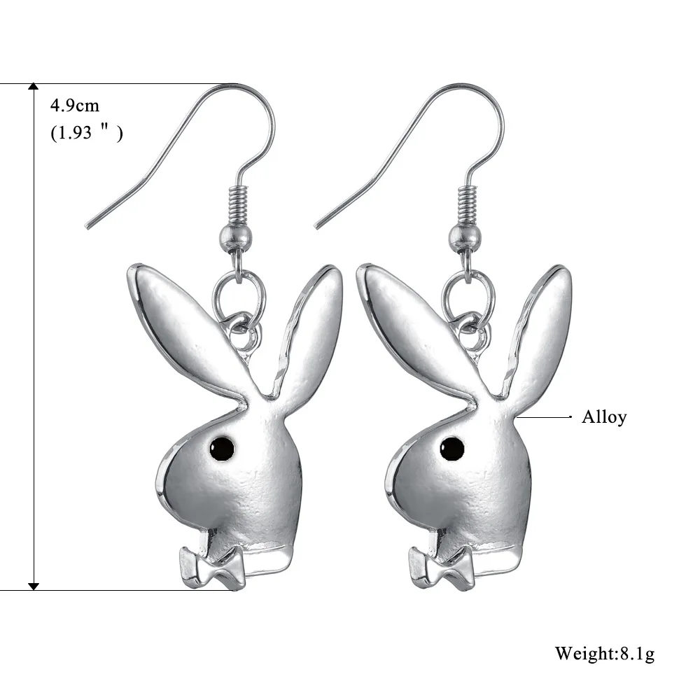 

New 2020 Hit Hip Hop Necklace Rabbit Bunny Pendant Necklace Ear Party Jewelry Collier Femme Dropshopping