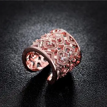 

2021 Inlaid Multi-heart Open Ring Fashion Rose Gold Heart-shaped Jewelry Zircon Ring R108 LKNSPCR108