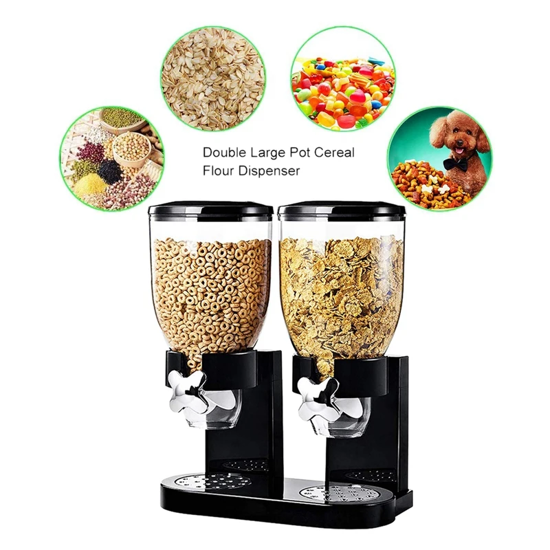 Двухкамерный герметичный диспенсер для сухих и зерновых продуктов с встроенным
