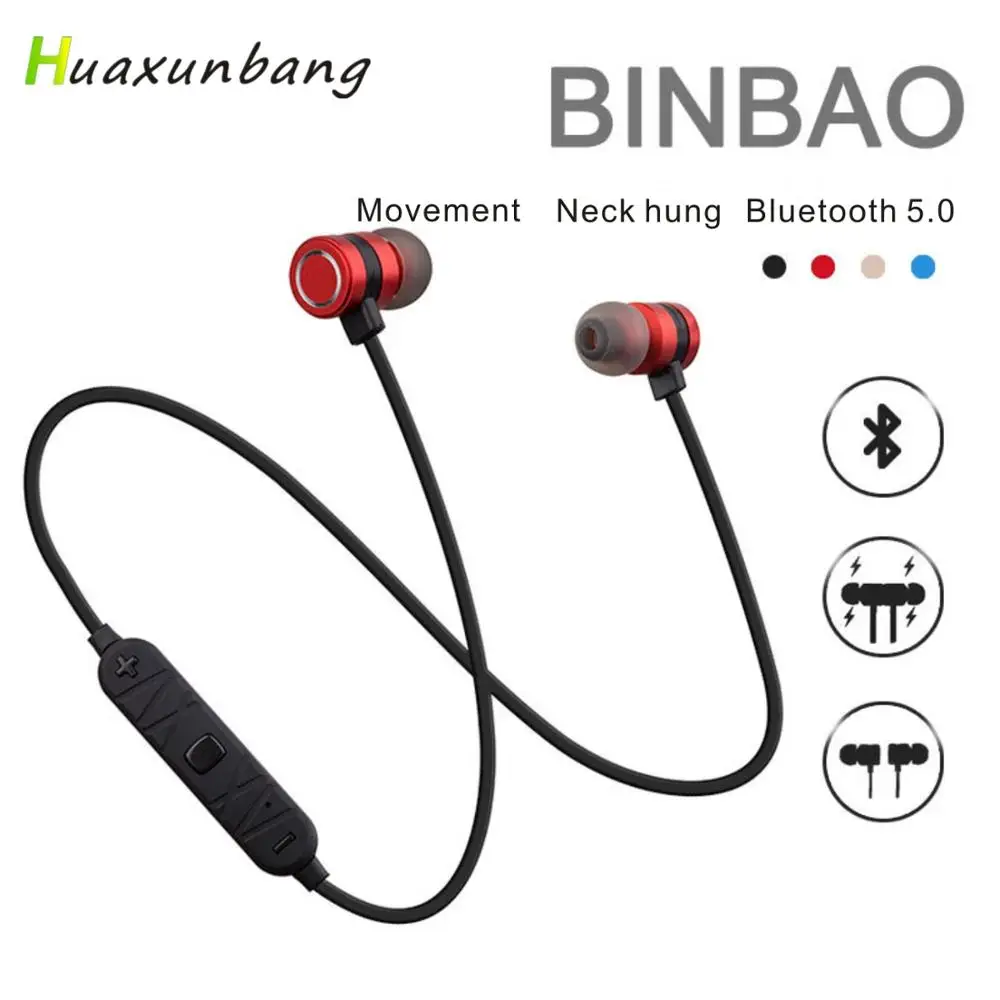Беспроводные наушники HXB Bluetooth магнитные спортивные водонепроницаемые свободные