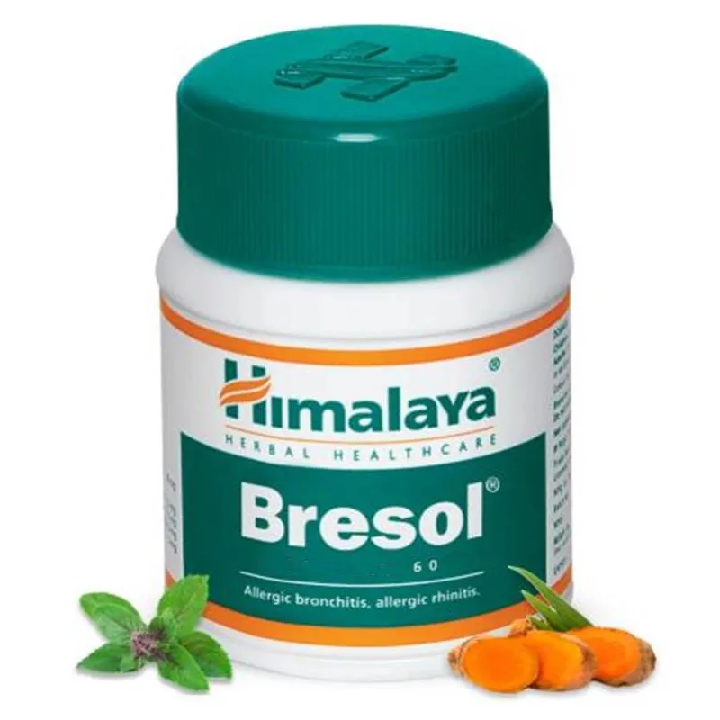 

Himalaya Bresol Improves nose discomfort Chronic breathing problems 60pcs/bottle Ayurvedic Herbs Herbal Natural Ayurveda