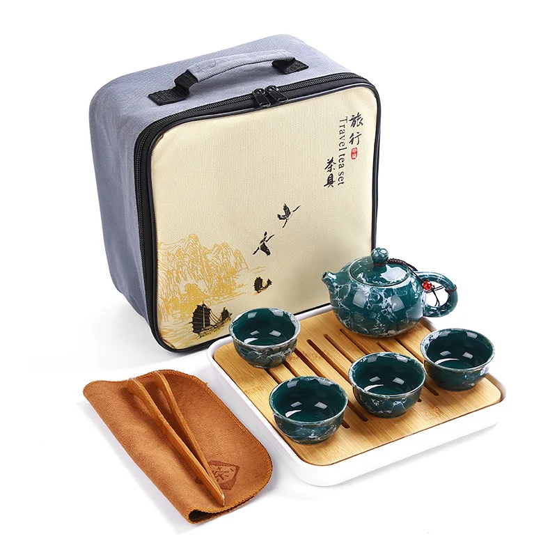 

Portable Ceramic Teaware Set Chinese Kung Fu Tea Set Teapot Teaware With Traveller Bag Teaset Gaiwan Tea Cups Of Tea Ceremony