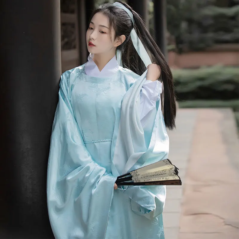 2020 New Hanfu Auspicious Girls National Customs Ming Dynasty System Round Neck Robe Will Sleeve Tradition Chinese Dress |