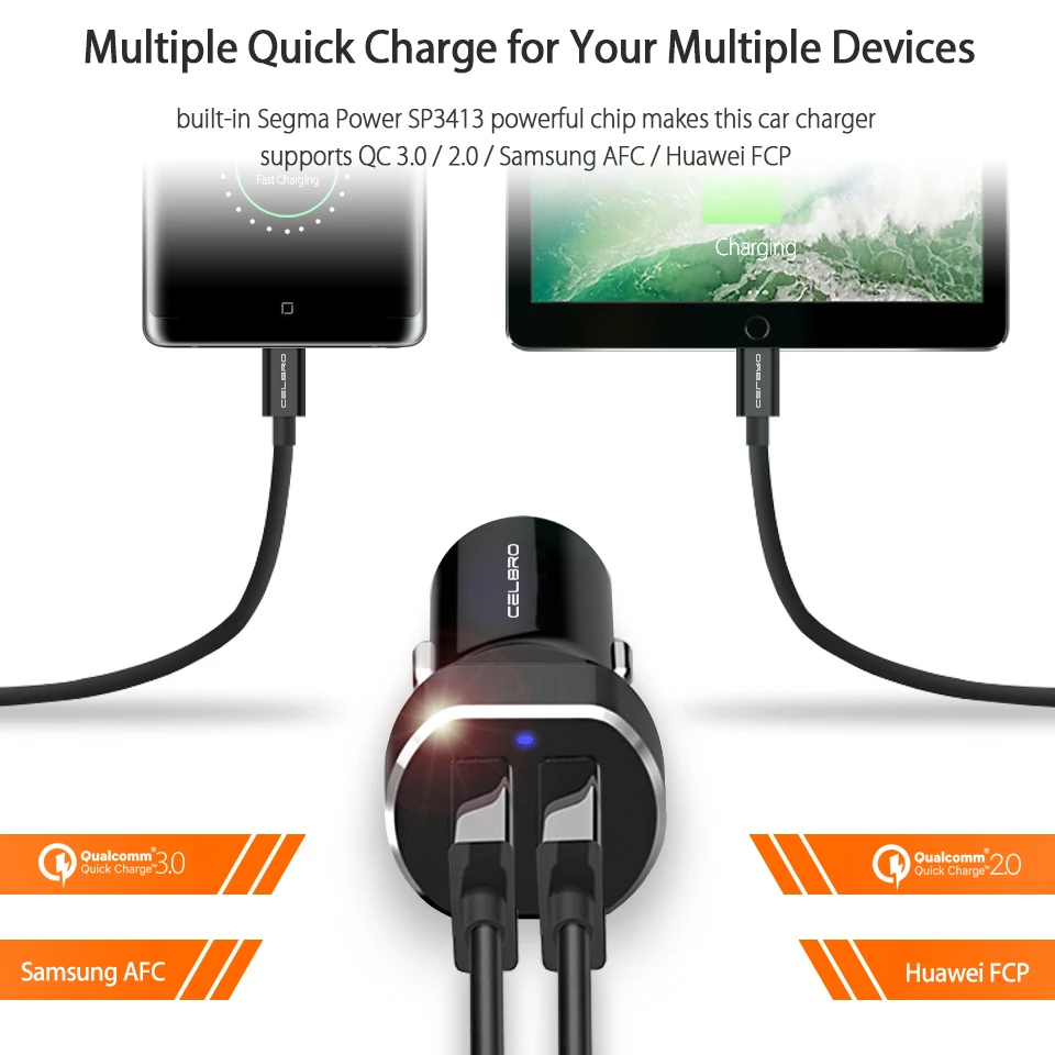 Автомобильное зарядное устройство Usb Quick Charge 3,0 2,0 Usb зарядное устройство для мобильного телефона двойной Usb Автомобильное зарядное устройство адаптер 2 порта автомобильное зарядное устройство для Xiaomi Mi2