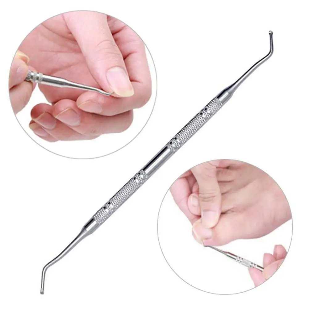 

Dual End Nail Toenails Lifter Stainless Steel Hook File Clean Pedicure Tool Foot Care