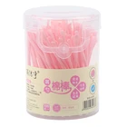 100 шт.корт. Ватный тампон, розовые бамбуковые палочки с двойной головкой, ватный тампон, одноразовые ватные палочки для красоты, макияжа, для носа