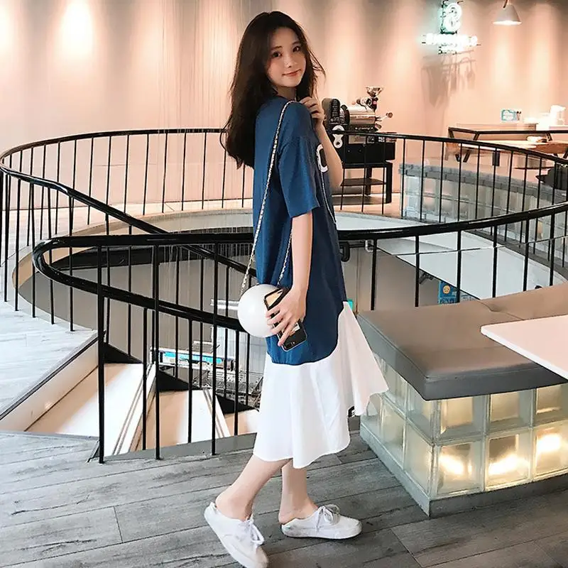 Свободное платье Летняя женская одежда новинка 2021 Повседневное в Корейском