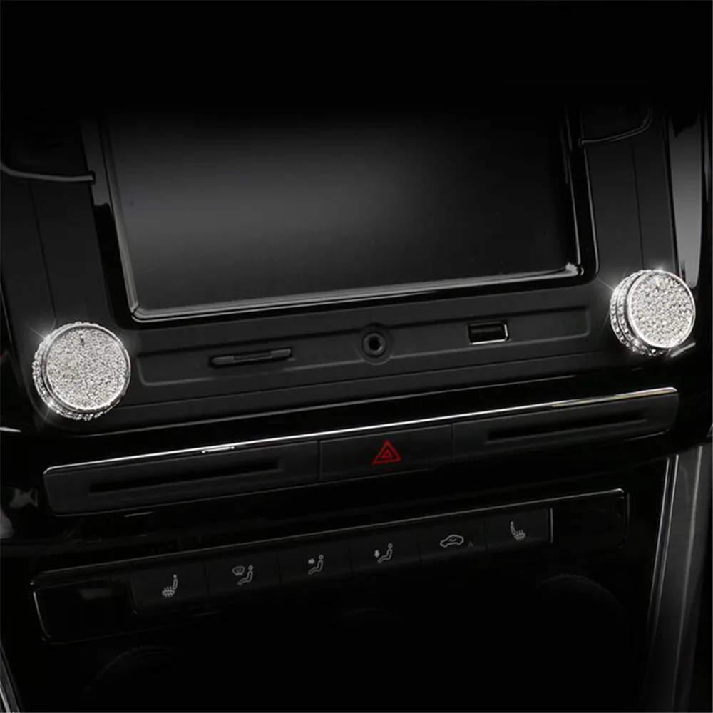 

3 шт. Алмазная Автомобильная кнопка для кондиционера звука кнопка переключатель кольцо отделка декоративная крышка для VW Golf MK7 стикер для ст...